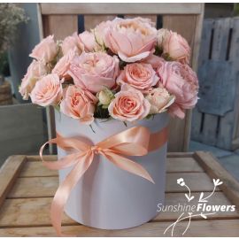 Bush peach roses.